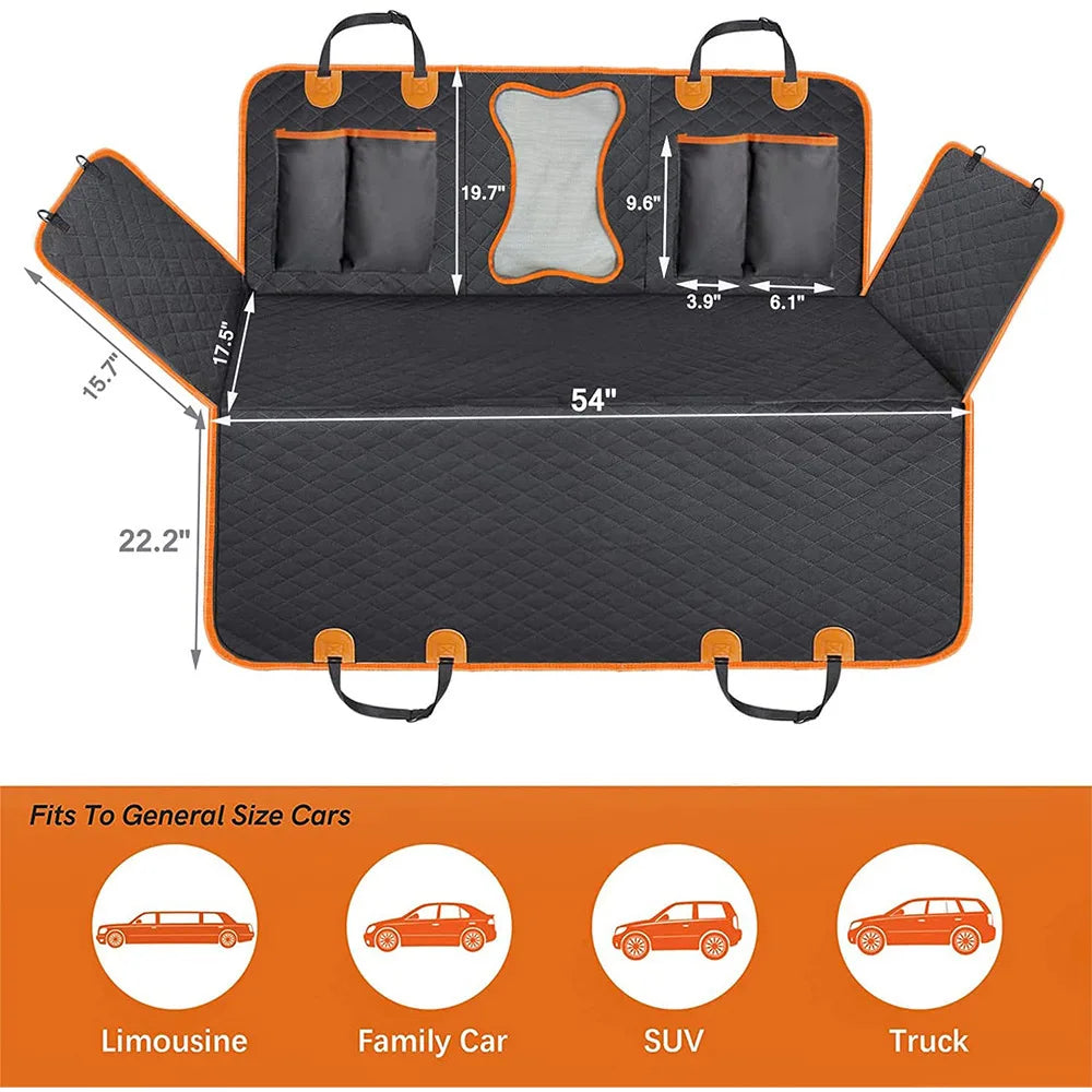 PetzNest Waterproof Dog Car Back Seat Cover
